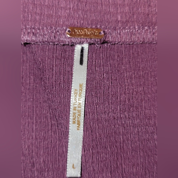 Free People Angie Wrap Skirt Ruched Textured High Waist Purple Size Large - Picture 5 of 6